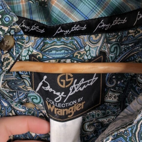 George Strait Wrangler Floral Flip Cuffs Western Cowboy Paisley Shirt Men's XL - Picture 5 of 9